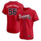 Atlanta Braves #56 Spencer Schwellenbach Player Red BFRAILEY Limited Elite Home Game Stitched Jerseys