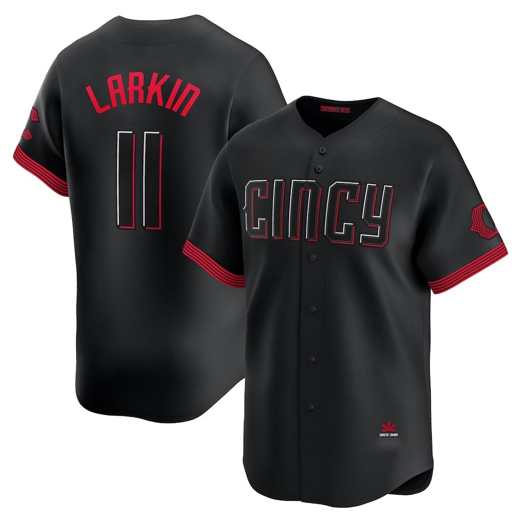 Cincinnati Reds #11 Barry Larkin Black BFRAILEY City Connect Limited Player Jersey