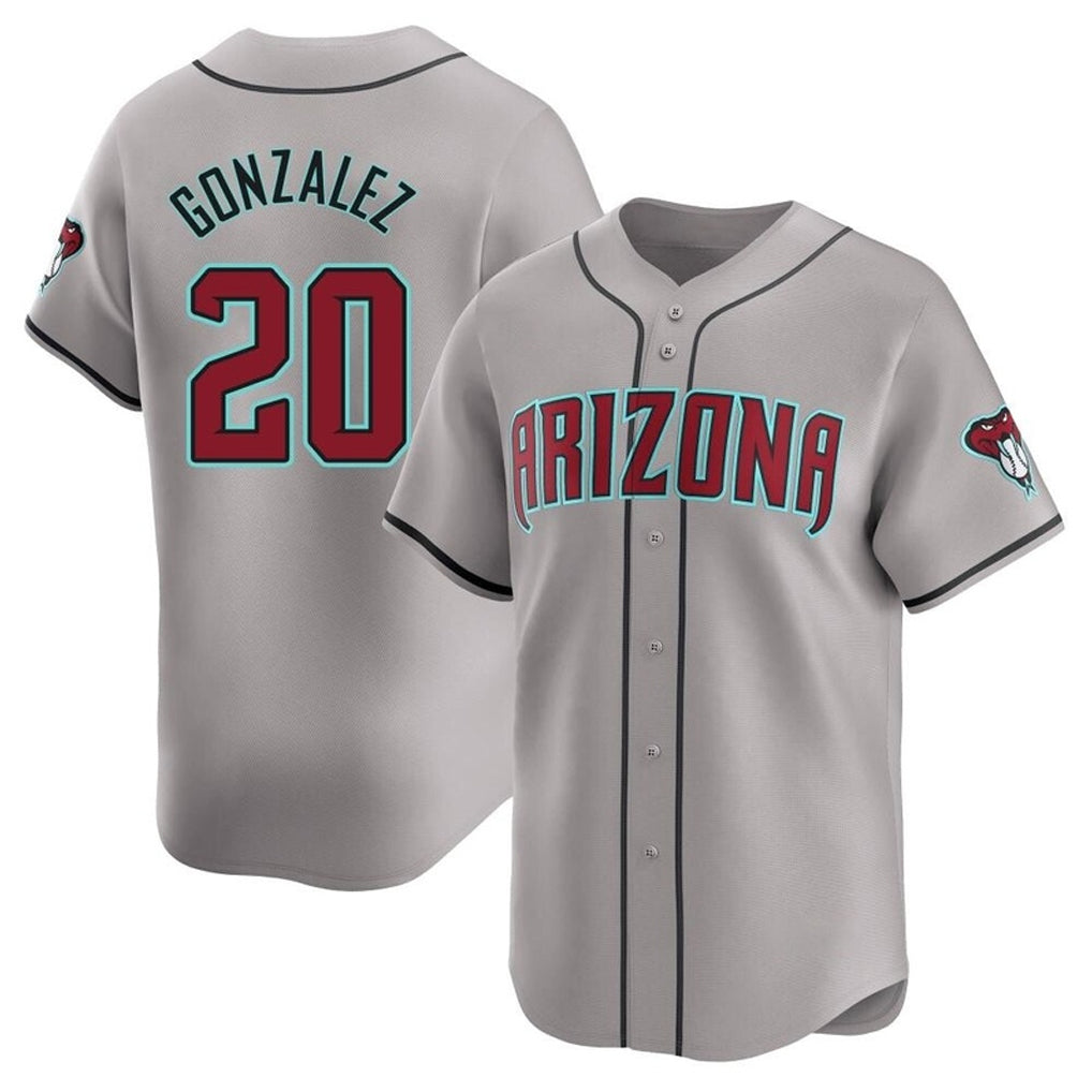 Arizona Diamondbacks #20 Luis Gonzalez Player Gray BFRAILEY Road Limited Home Game Stitched Jerseys