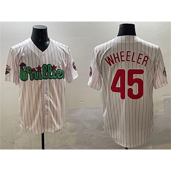 Philadelphia Phillies #45 Zack Wheeler White BFRAILEY Phanatic Cool Base Stitched Jersey
