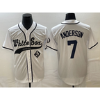 Chicago White Sox #7 Tim Anderson White BFRAILEY Cool Base Stitched Jersey 2
