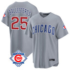 Chicago Cubs #25 Moises Ballesteros Player Gray BFRAILEY 150th Anniversary Home Game Stitched Jerseys