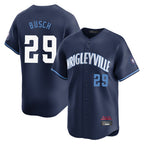 Chicago Cubs #29 Michael Busch Player Navy BFRAILEY City Connect Limited Home Stitched Jerseys