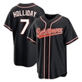 Baltimore Orioles #7 Jackson Holliday Player Black BFRAILEY Out Home Game Stitched Jerseys