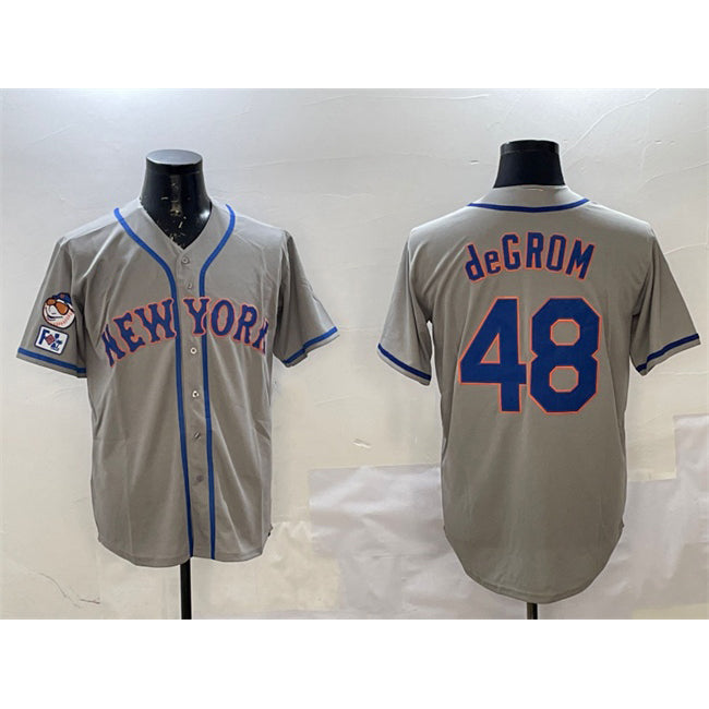 New York Mets #48 Jacob DeGrom Grey BFRAILEY 2025 Spring Training Cool Base Stitched Jersey