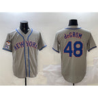 New York Mets #48 Jacob DeGrom Grey BFRAILEY 2025 Spring Training Cool Base Stitched Jersey