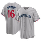 Minnesota Twins #16 Austin Martin Player Gray BFRAILEYGame Limited Home Stitched Jerseys