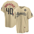 Arizona Diamondbacks #40 Madison Bumgarner Gold BFRAILEY 2023 World Series City Connect Cool Base Stitched Jersey