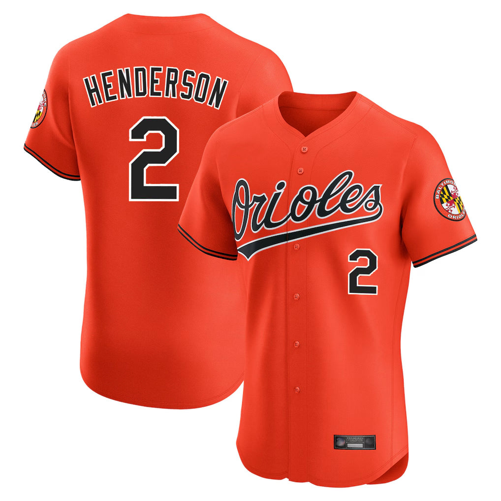 Baltimore Orioles #2 Gunnar Henderson Player Orange BFRAILEY Limited Elite Home Game Stitched Jerseys