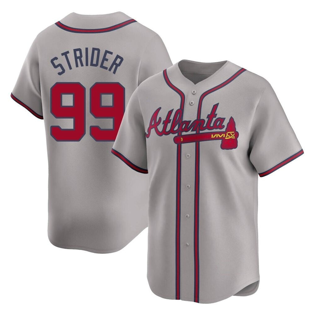 Atlanta Braves #99 Spencer Strider Player Gray BFRAILEY Limited Home Game Stitched Jerseys