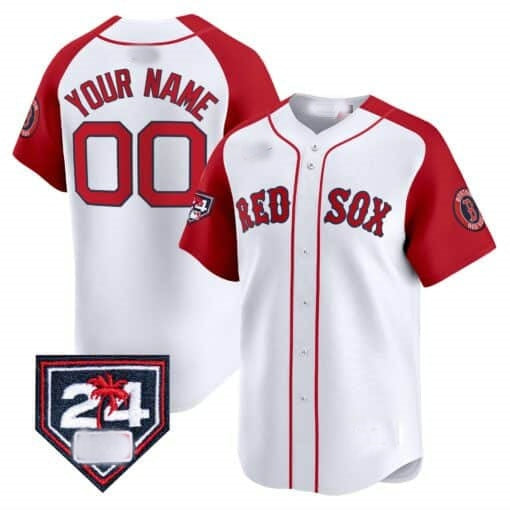Custom Boston Red Sox 2024 Spring Training Patch Vapor Premier Limited Jersey ¨C  White Red BFRAILEY