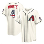 Arizona Diamondbacks #4 Ketel Marte Player Cream BFRAILEY USA 250 Fourth of July Home Game Stitched Jerseys