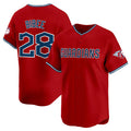 Cleveland Guardians #28 Tanner Bibee Red BFRAILEY Alternate Limited Stitched Jersey