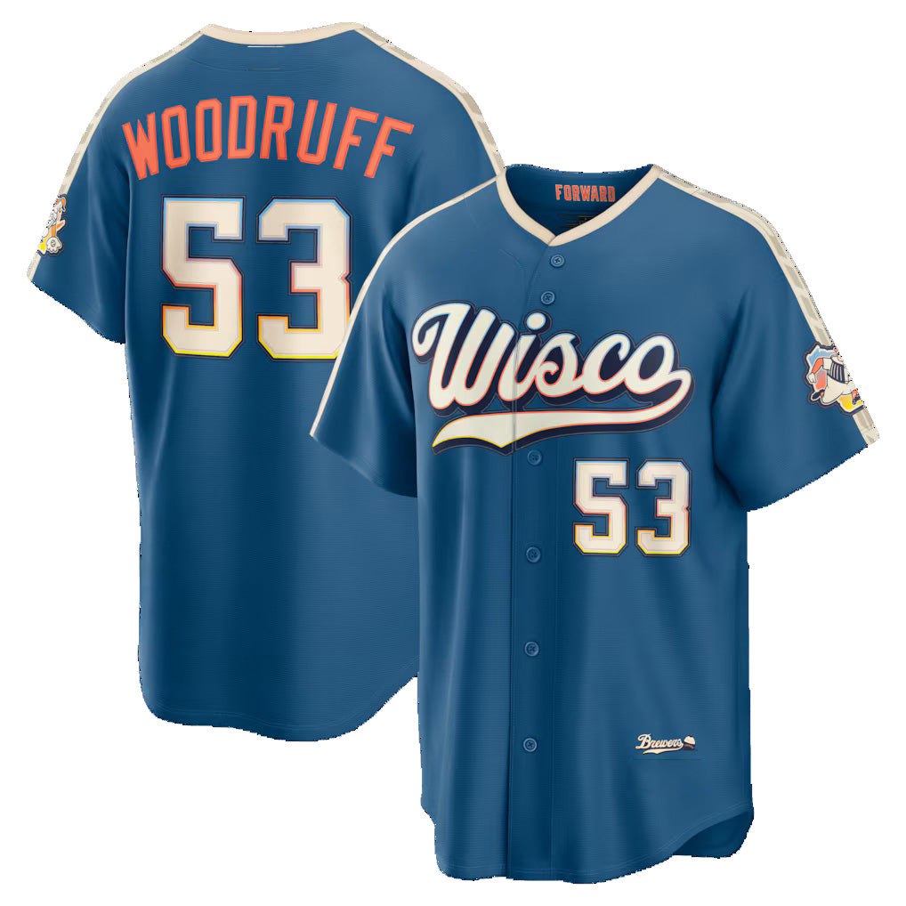 Milwaukee Brewers #53 Brandon Woodruff Mineral Blue BFRAILEY 2026 City Connect Stadium Jersey