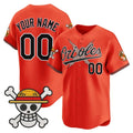 Custom Baltimore Orioles x One Piece Orange BFRAILEY Vapor Premier Limited Jersey - Stitched