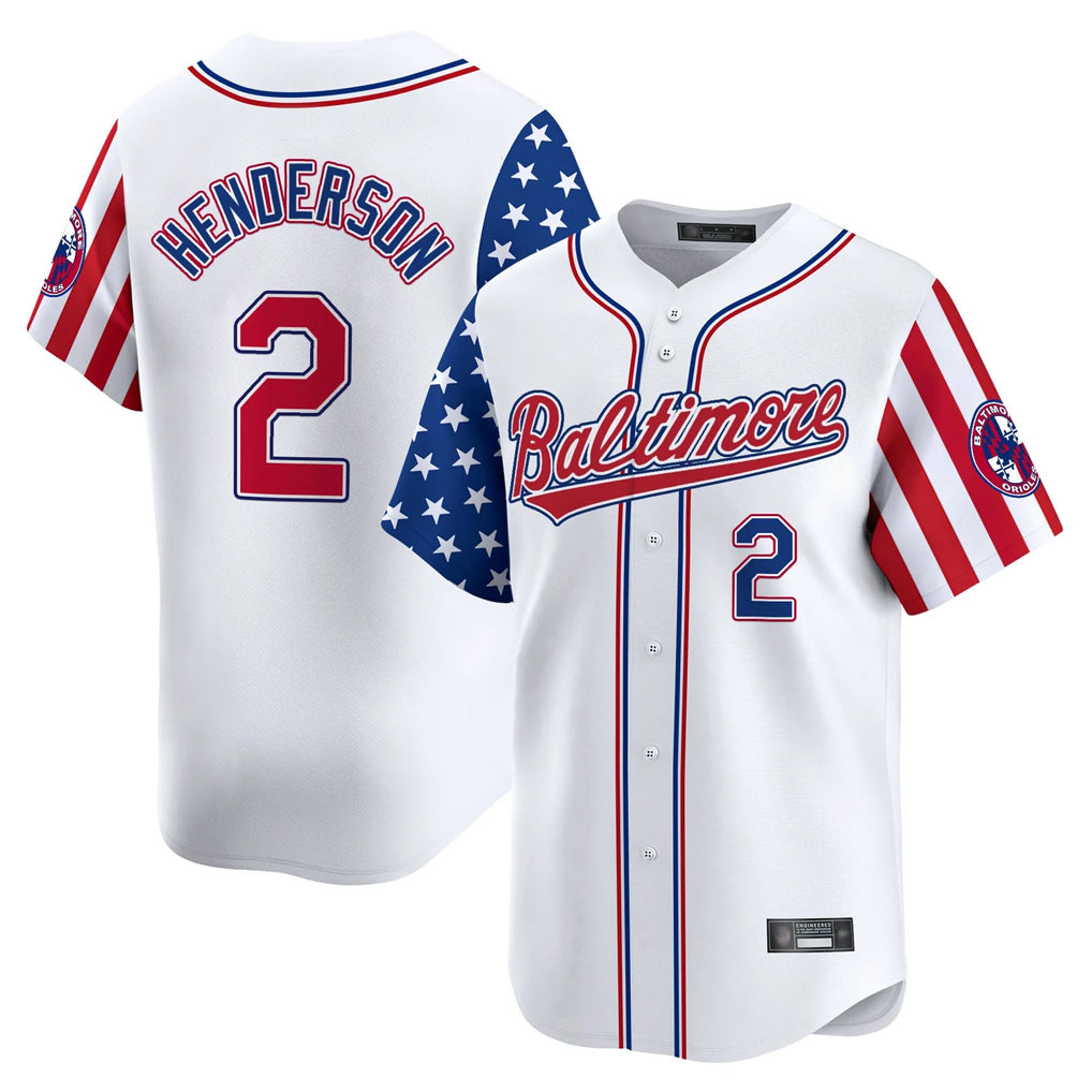 Baltimore Orioles #2 Gunnar Henderson Player White BFRAILEY Independence Day Vapor Premier Limited Home Game Stitched Jerseys
