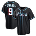 Miami Marlins #9 Xavier Edwards Player Black BFRAILEY Fashion Out Home Game Stitched Jerseys