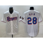 Texas Rangers #28 Jonah Heim White BFRAILEY 2023 World Series Champions Cool Base Jersey