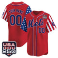 Custom New York Mets America 250 Edition Vapor Premier Limited Red BFRAILEY Stitched Jerseys