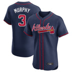 Atlanta Braves #3 Dale Murphy Player Navy BFRAILEY Limited Elite Home Game Stitched Jerseys