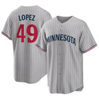 Minnesota Twins #49 Pablo Lopez Player Gray BFRAILEYGame Limited Home Stitched Jerseys