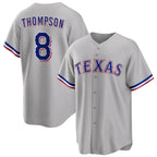 Texas Rangers #8 Bubba Thompson Gray BFRAILEY Cool Base Stitched Jersey