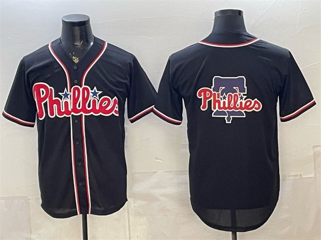 Philadelphia Phillies Team Big Logo 2026 Fashion Replica Black BFRAILEY Out Stitched Jersey