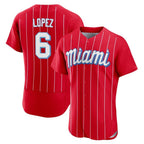 Miami Marlins #6 Otto Lopez Player Red BFRAILEY City Connect Home Limited Elite Stitched Jerseys