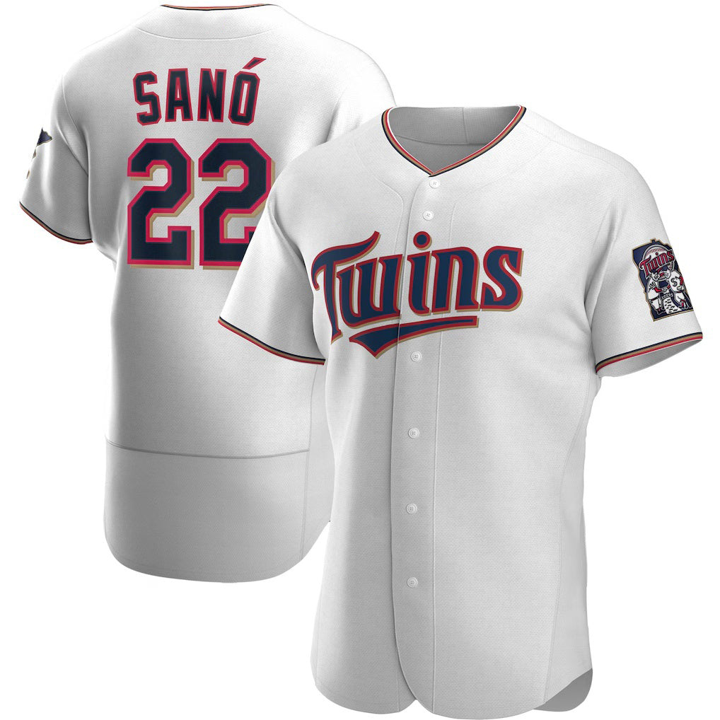 Minnesota Twins #22 Miguel Sano White BFRAILEY Home Authentic Player Jersey