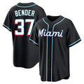 Miami Marlins #37 Anthony Bender Player Black BFRAILEY Fashion Out Home Game Stitched Jerseys