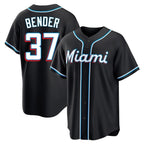 Miami Marlins #37 Anthony Bender Player Black BFRAILEY Fashion Out Home Game Stitched Jerseys