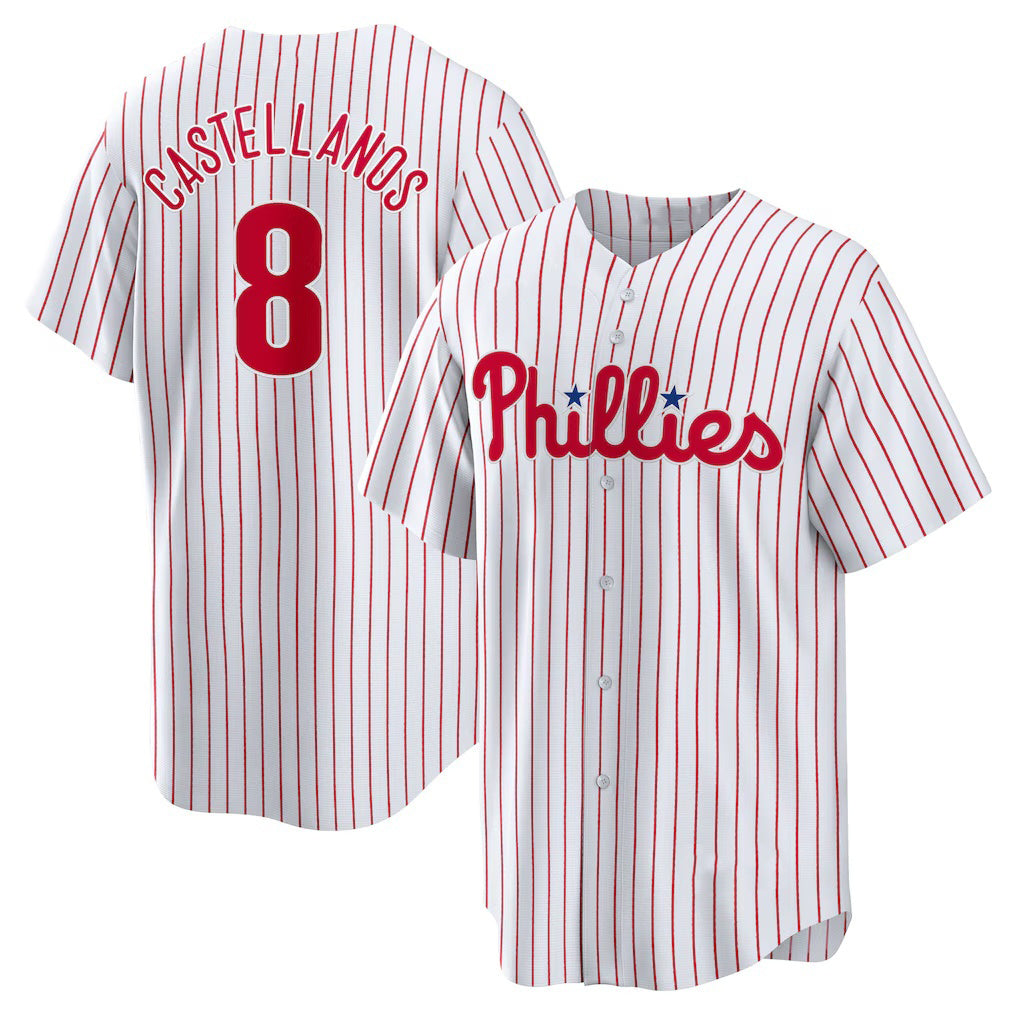 Philadelphia Phillies #8 Nick Castellanos White BFRAILEY Replica Player Jersey