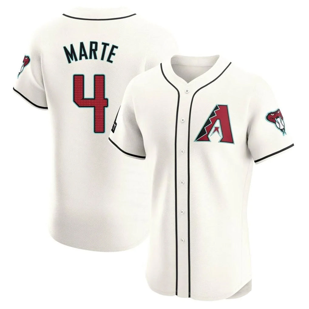 Arizona Diamondbacks #4 Ketel Marte Player Cream BFRAILEY Limited Elite Home Game Stitched Jerseys