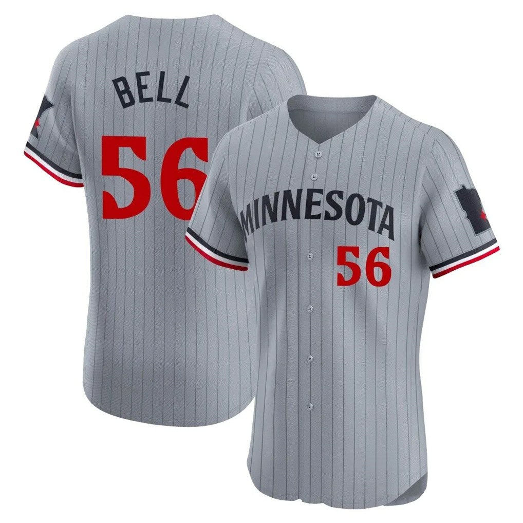Minnesota Twins #56 Josh Bell Player Gray BFRAILEYHome Limited Elite Stitched Jerseys