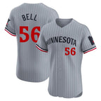 Minnesota Twins #56 Josh Bell Player Gray BFRAILEYHome Limited Elite Stitched Jerseys