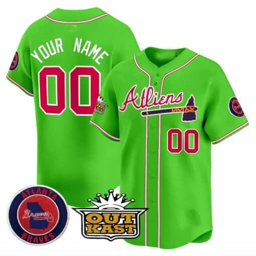 Custom Atlanta Braves Atliens Vapor Premier Limited Jersey ¨CGreen BFRAILEY