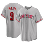 Cincinnati Reds #9 Matt McLain Player Gray BFRAILEY Home Game Stitched Jerseys
