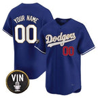 Custom Los Angeles Dodgers Vin Scully Patch Gold Trim Vapor Premier Limited Jersey ¨C Royal BFRAILEY