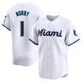 Miami Marlins #1 Connor Norby Player White BFRAILEY Home Limited Stitched Jerseys
