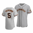 San Francisco Giants #5 Mike Yastrzemski Gray BFRAILEY Flex Base Jersey