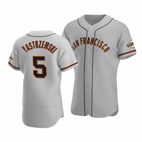 San Francisco Giants #5 Mike Yastrzemski Gray BFRAILEY Flex Base Jersey