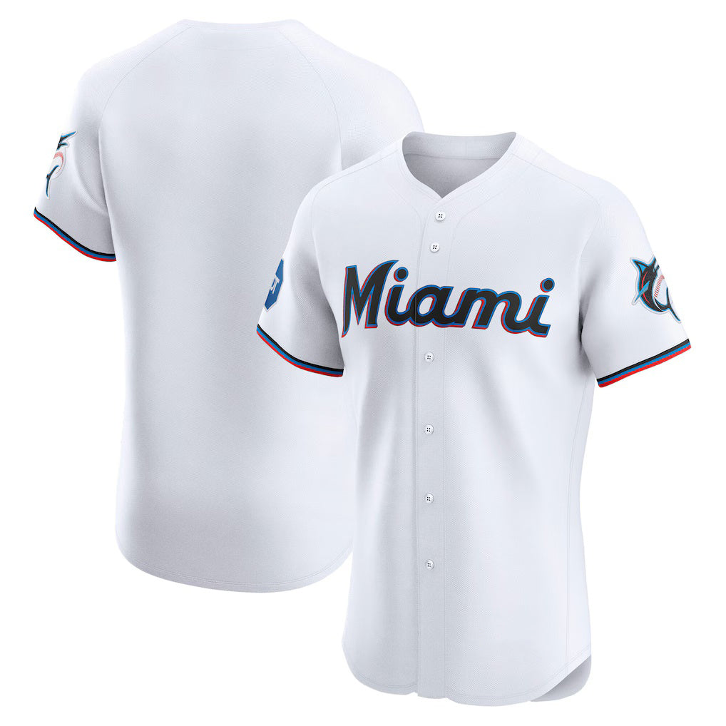 Miami Marlins White BFRAILEY Home Elite Jersey