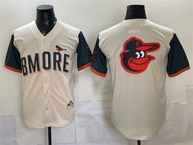 Baltimore Orioles Team Big Logo Natural BFRAILEY 2026 City Connect Stadium Stitched Jersey 2
