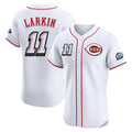 Cincinnati Reds #11 Barry Larkin Player White BFRAILEY Speedway Classic Limited Elite Home Stitched Jerseys