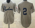 New York Yankees #2 Derek Jeter Grey BFRAILEY Without Name Limited Jersey
