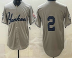 New York Yankees #2 Derek Jeter Grey BFRAILEY Without Name Limited Jersey