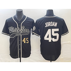 Chicago White Sox #45 Michael Jordan Number Black BFRAILEY Cool Base Stitched Jersey