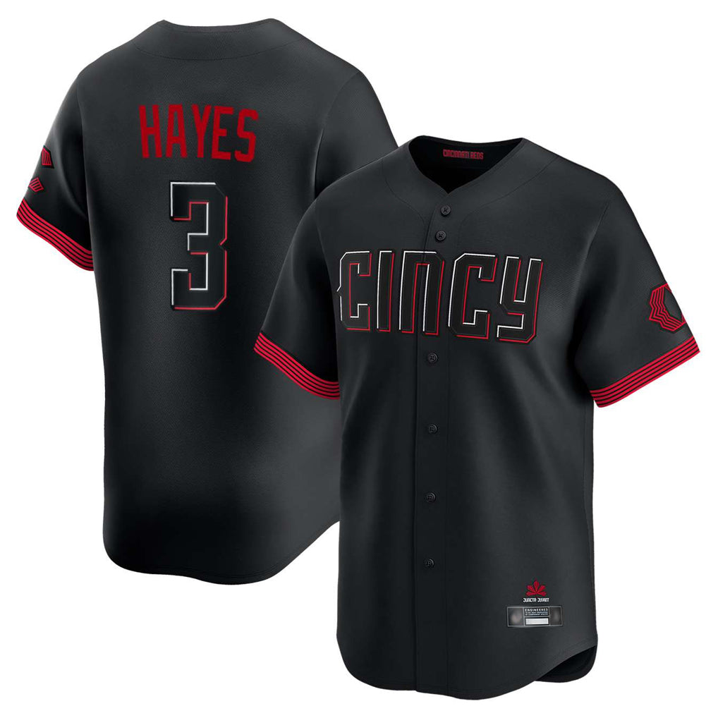 Cincinnati Reds #3 Ke'Bryan Hayes Player Black BFRAILEY City Connect Home Limited Stitched Jerseys