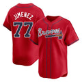 Atlanta Braves #77 Joe Jimenez Player Red BFRAILEY Limited Home Game Stitched Jerseys