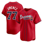 Atlanta Braves #77 Joe Jimenez Player Red BFRAILEY Limited Home Game Stitched Jerseys